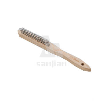 El cepillo de alambre más nuevo del acero del estilo con la manija de madera, cepillo del cepillo del alambre cepillo de la limpieza (sjie3001)